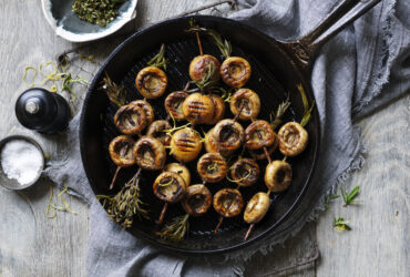 BBQ Mushroom Skewers with Rosemary Gremolata