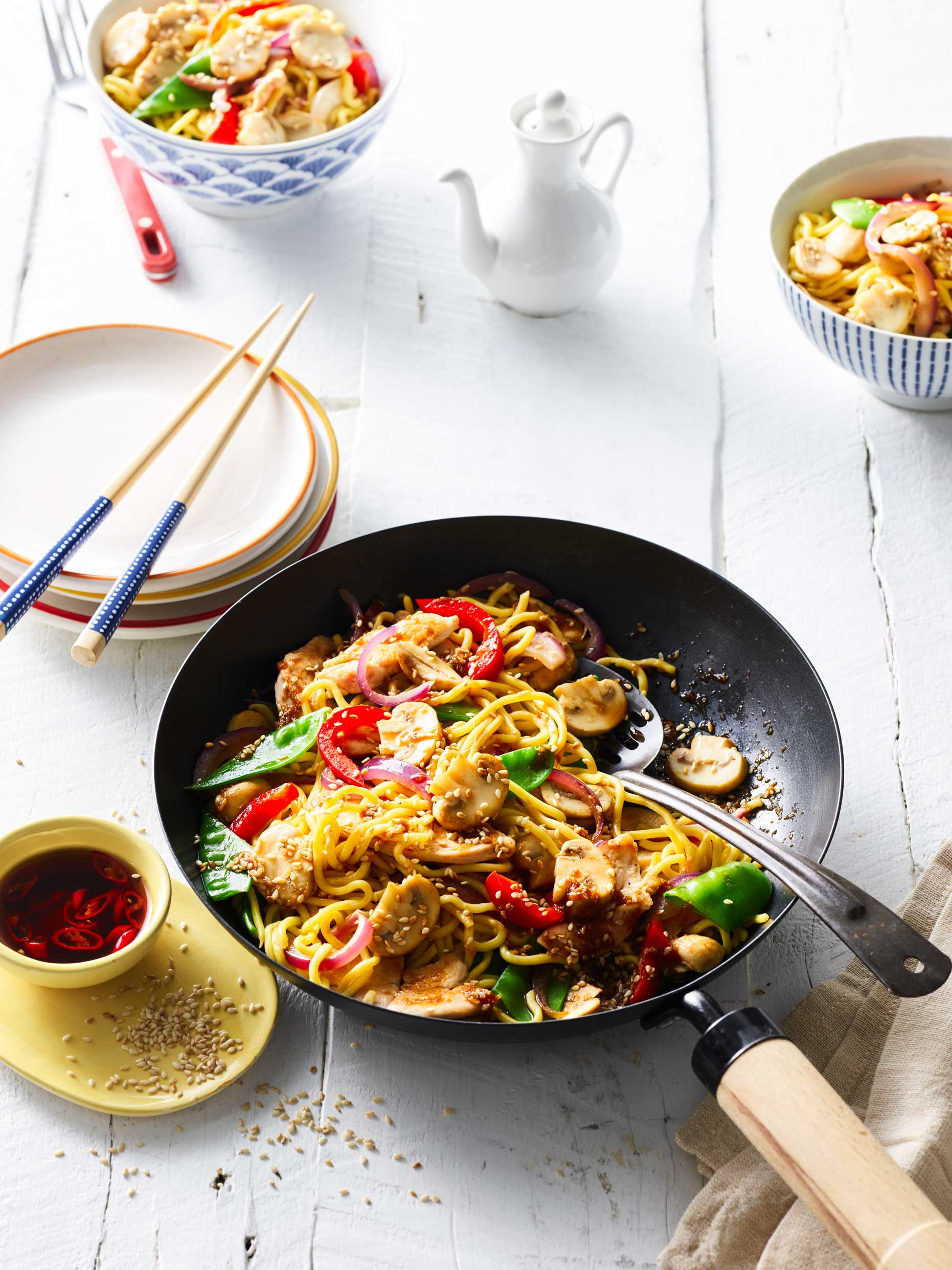 Honey Soy Chicken Stir-fry with Mushrooms and Hokkien Noodles | MushBoom