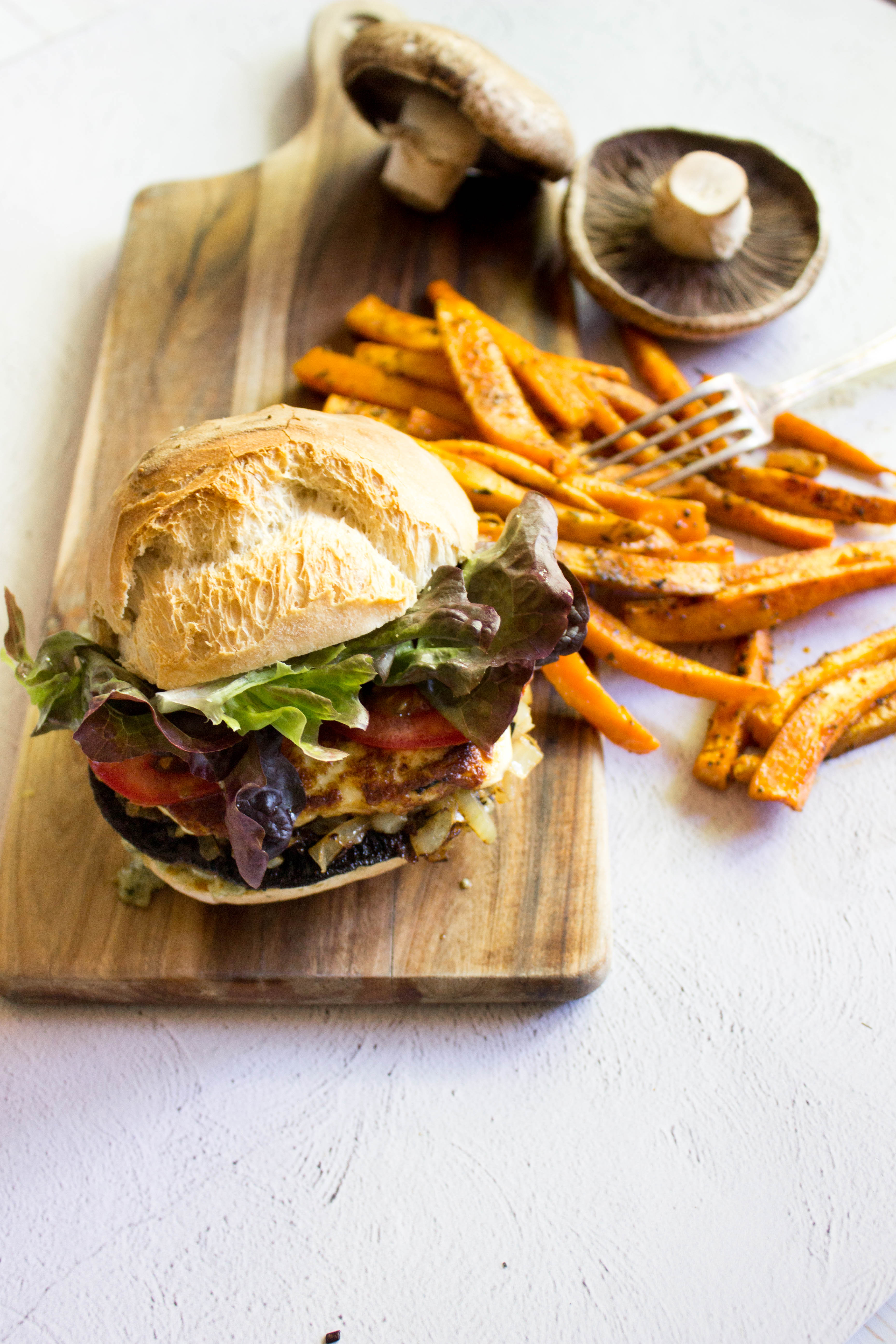 Mushroom Haloumi Burger by Leah Itsines | MushBoom