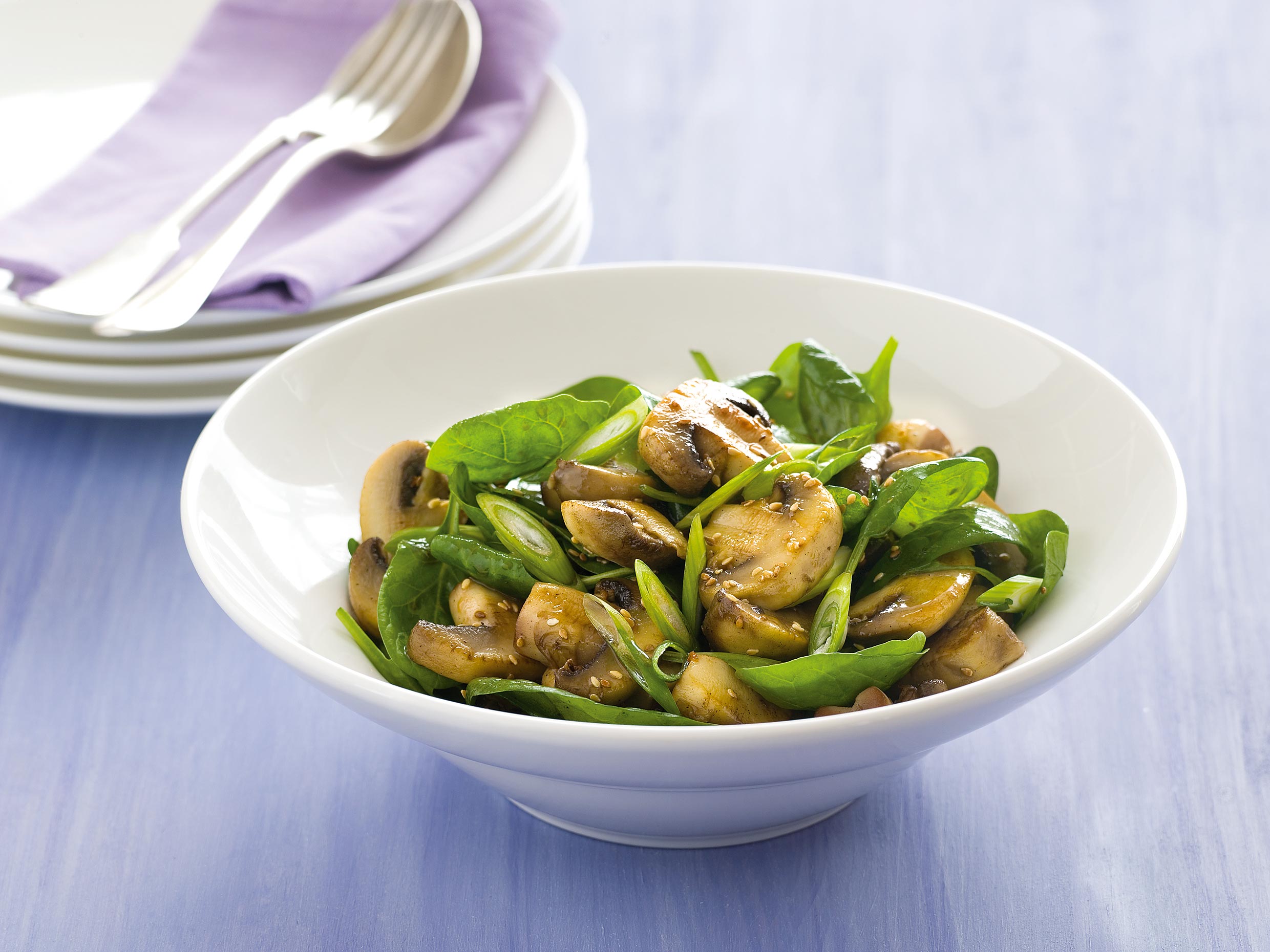 Sweet Soy Mushroom & Spinach Salad | MushBoom